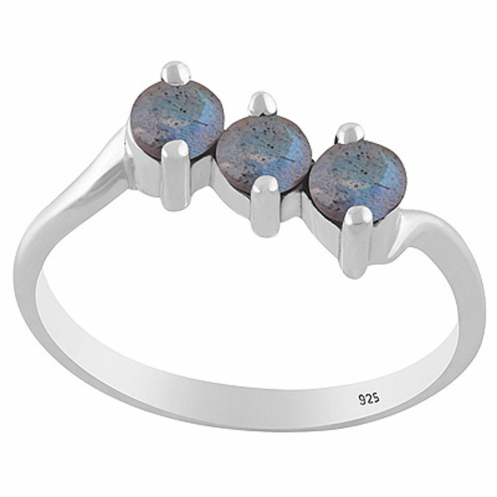 Stříbrný prsten s labradoritem - 54 mm (US 7) 2 g