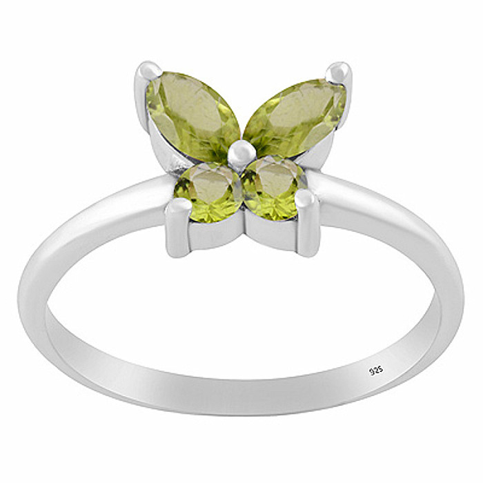 Stříbrný prsten s olivínem - 59 mm (US 9), 2,4 g
