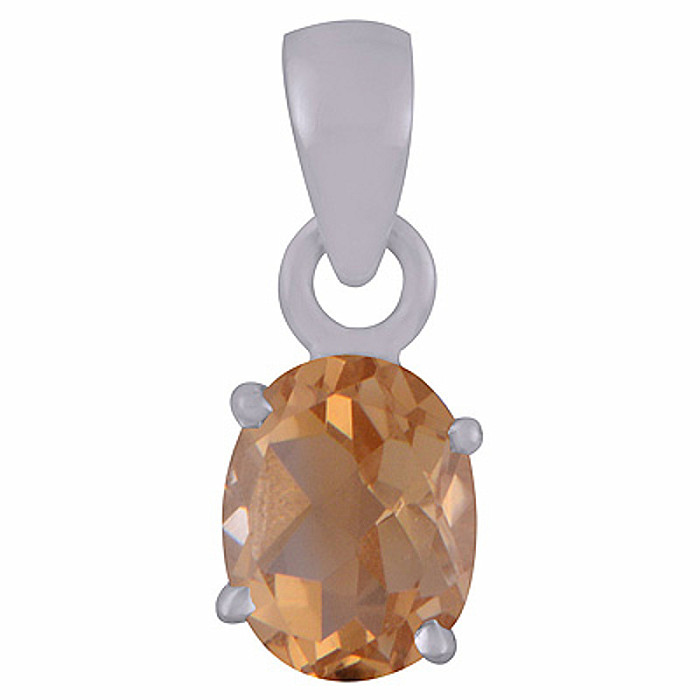 Levně Stříbrný přívěsek s citrínem - 8 mm, 1,6 g