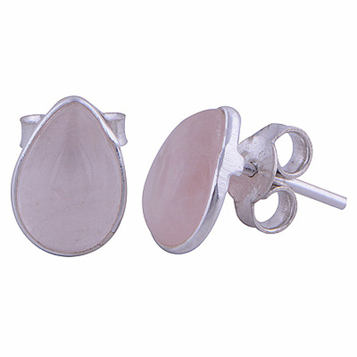 Stříbrné náušnice pecky s růženínem - 11 mm, 2,1 g