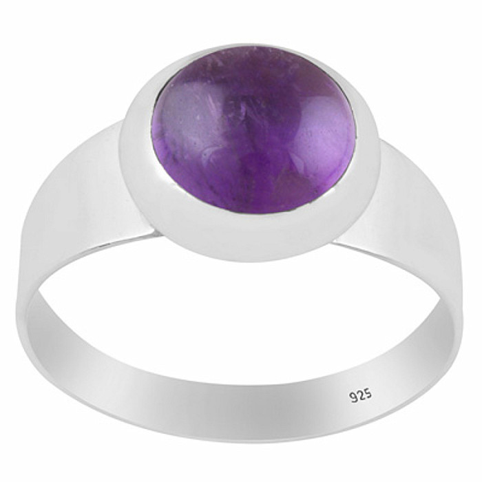Pánský stříbrný prsten s ametystem - 64 mm (US 10,5), cca 4,3 g