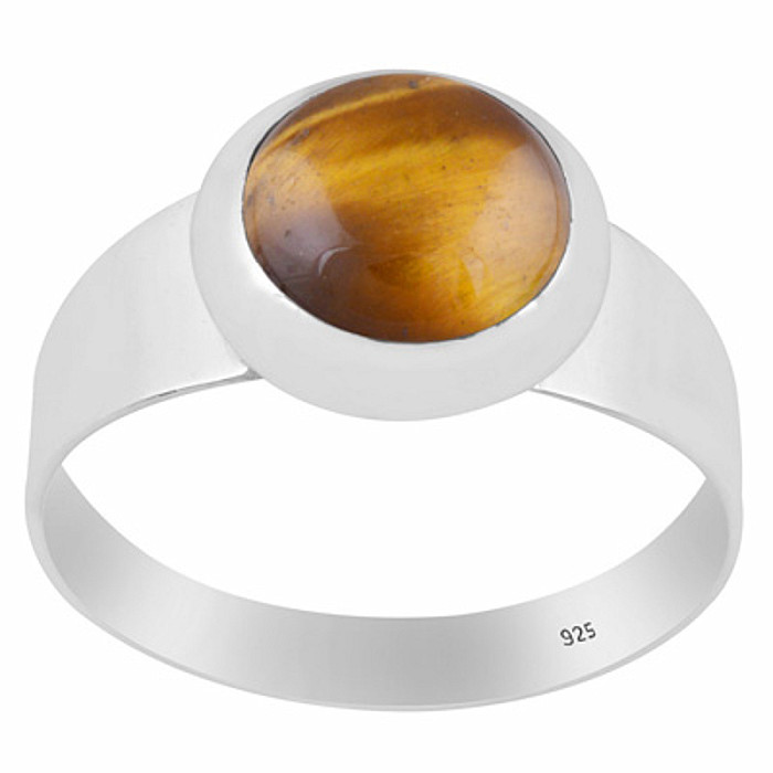 Pánský stříbrný prsten s tygřím okem - 66 mm (US 11,5), cca 4,2 g
