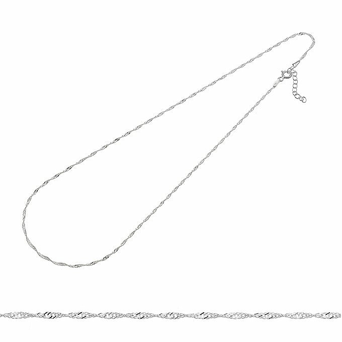Levně Stříbrný řetízek jemný točený Singapur Ag 925 43 cm finish úprava - 43 cm, 1,8 g