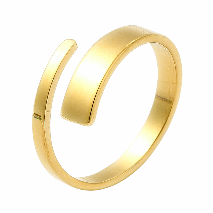 Levně Dámský ocelový prsten Golden Simplicity - 53 mm (US 6,5)