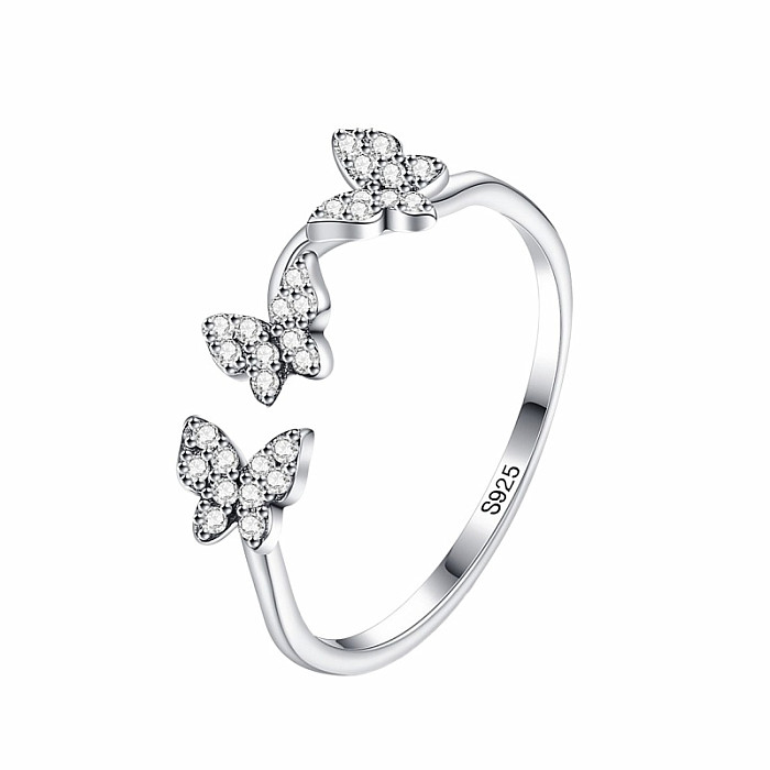 Stříbrný prsten Three Butterflies - 54 mm (US 7), 1 g