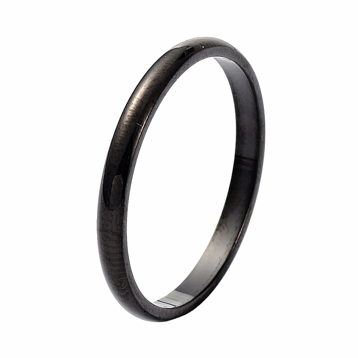 Levně Dámský ocelový prsten Black Simple - 56 mm (US 8)