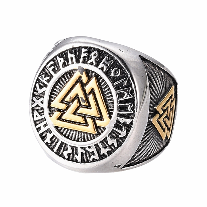 Pánský ocelový prsten Valknut - 54 mm