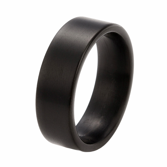 Levně Pánský ocelový prsten Black Circle - 52 mm (US 6)