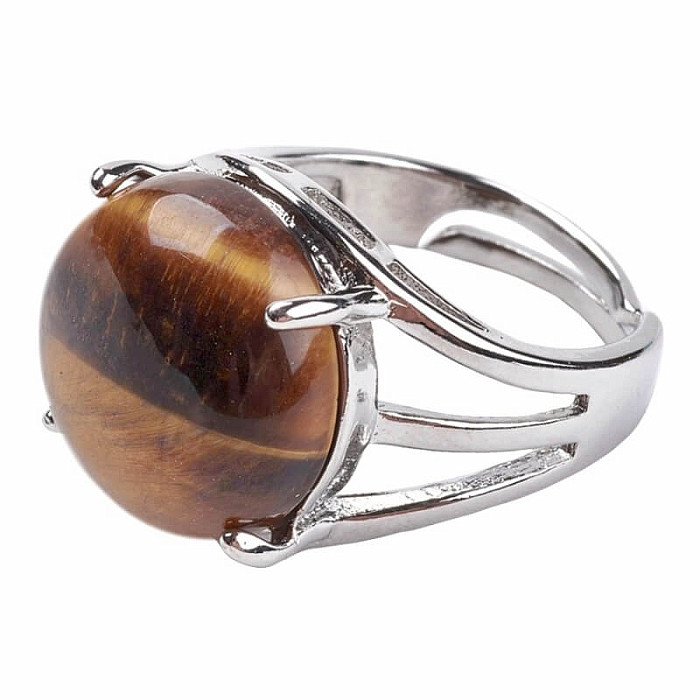 Tygří oko prsten nastavitelná velikost - 56 - 62 mm