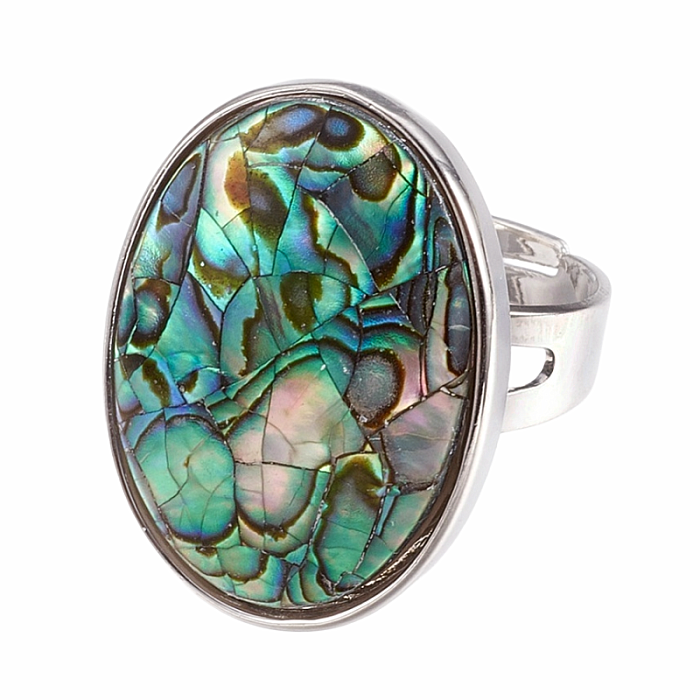 Paua abalon perleť prsten Ovál - 56 mm
