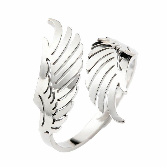 Dámský ocelový prsten Andělská křídla - 58 mm