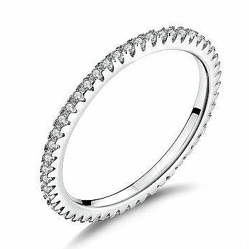 Stříbrný rhodiovaný prsten Circle - 56 mm (US 8), 1,2 g