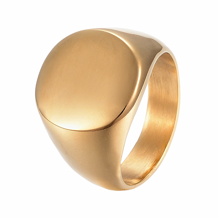 Pánský ocelový prsten Golden Seal - 58 mm