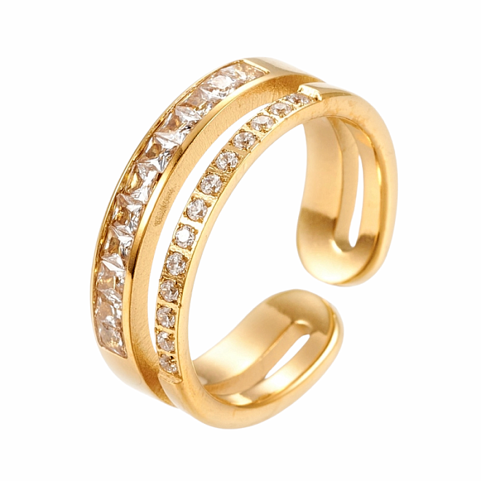 Dámský ocelový prsten Laura gold - 52 mm