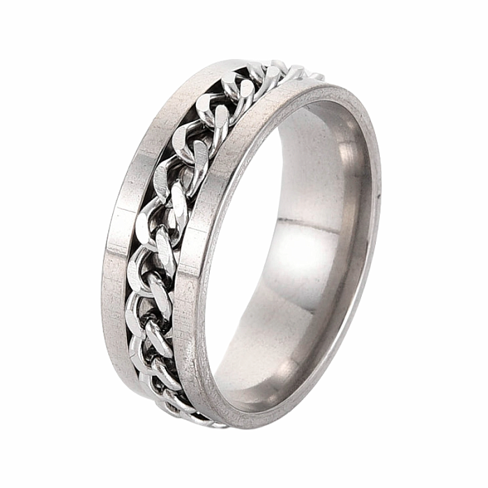 Pánský ocelový prsten Curb Chain - 62 mm