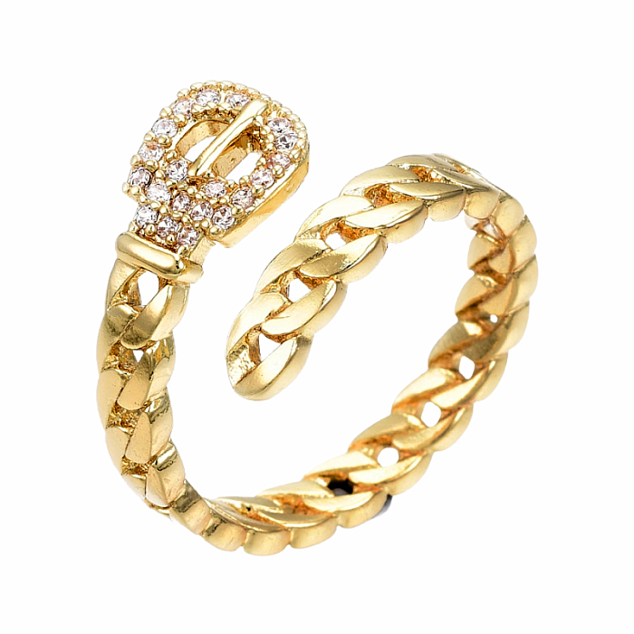 Dámský pozlacený prsten kubická zirkonie Belt - 54 mm