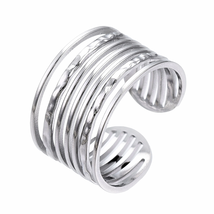 Levně Dámský ocelový prsten Silver multistrand - 53 mm (US 6,5)
