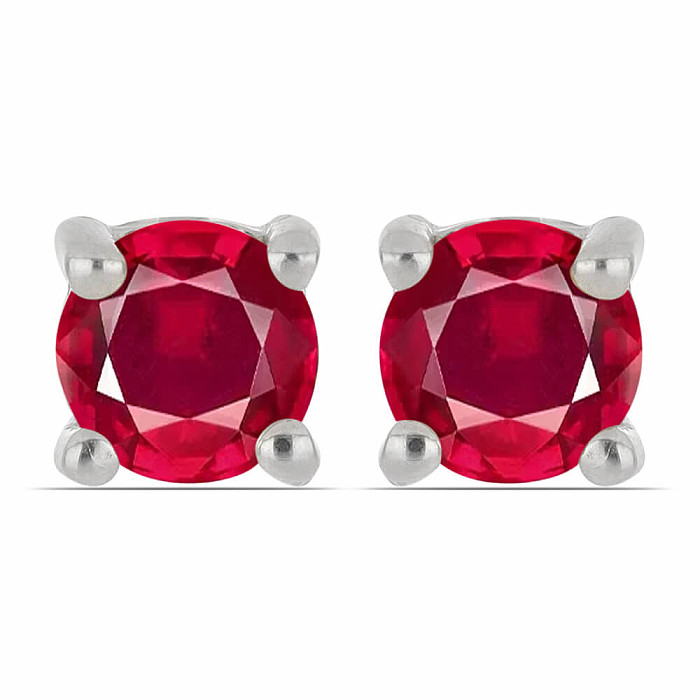 Náušnice stříbrné s broušenými rubíny Ag 925 040418 RB - 0,4 cm, 0,8 g
