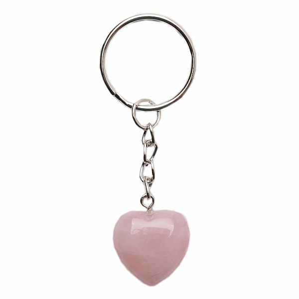 Klíčenka se srdíčkem z růženínu 2,5 cm - kámen cca 2,5 cm