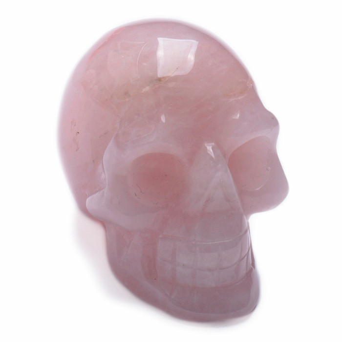 Ručně vyřezávaná lebka z růženínu - cca 3,9 x 3 x 4,8 cm