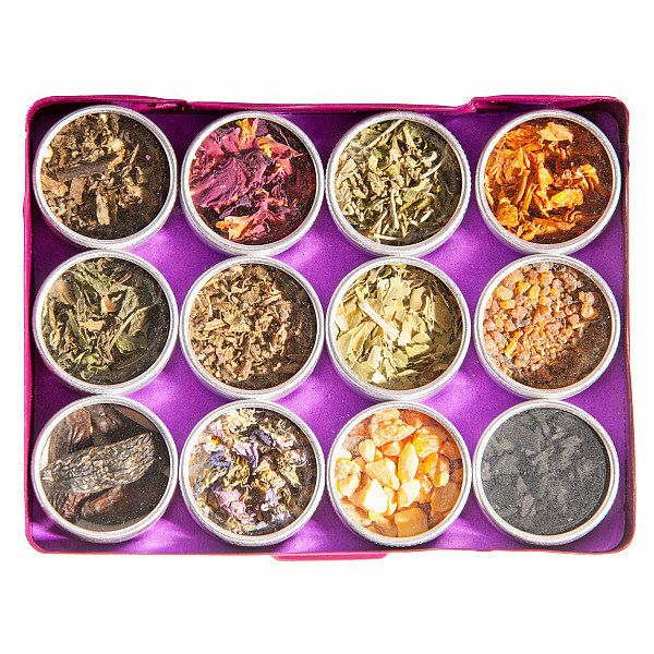 Láska a štěstí sada vykuřovadel z květin, listů a pryskyřice - 20 g