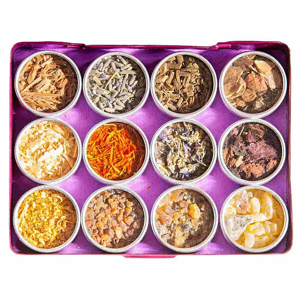 Sada vykuřovadel z bylin, dřev, pryskyřic, kořene a ořechů - 30 g