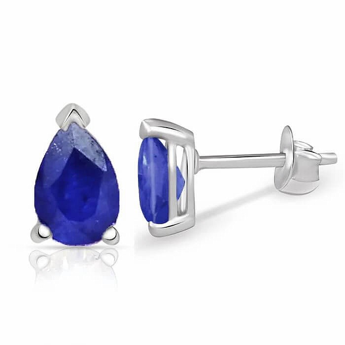 Stříbrné náušnice pecky s safírem SBC-111-S - 5 mm, 0,6 g