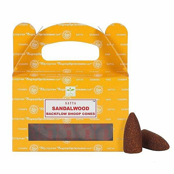 Levně Vonné kužely pro tekoucí dým Satya Sandalwood Backflow Cones - 24 ks
