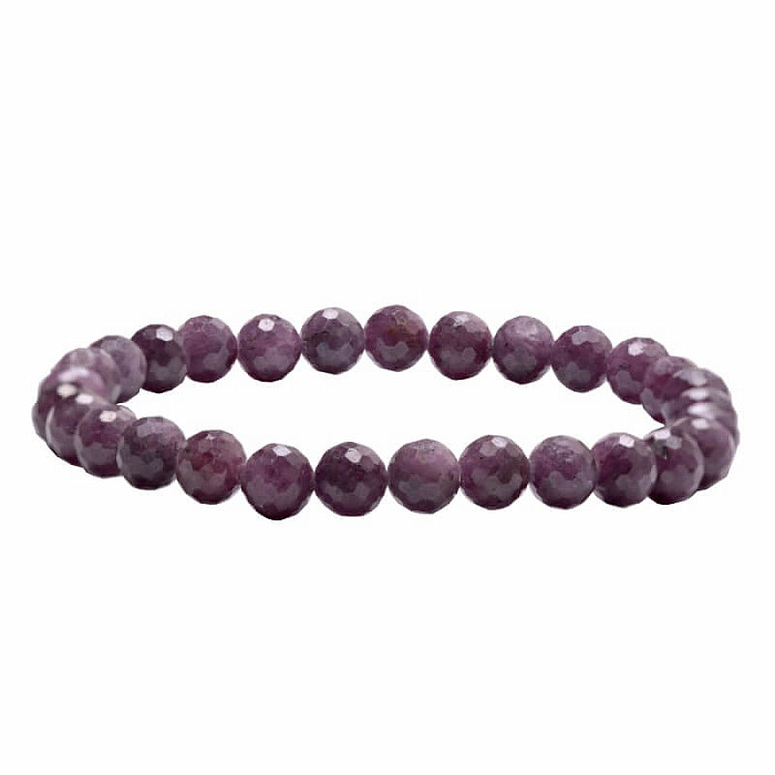 Safír náramek fialový AA kvalita broušené korálky 6 mm - obvod 16 cm až 22 cm