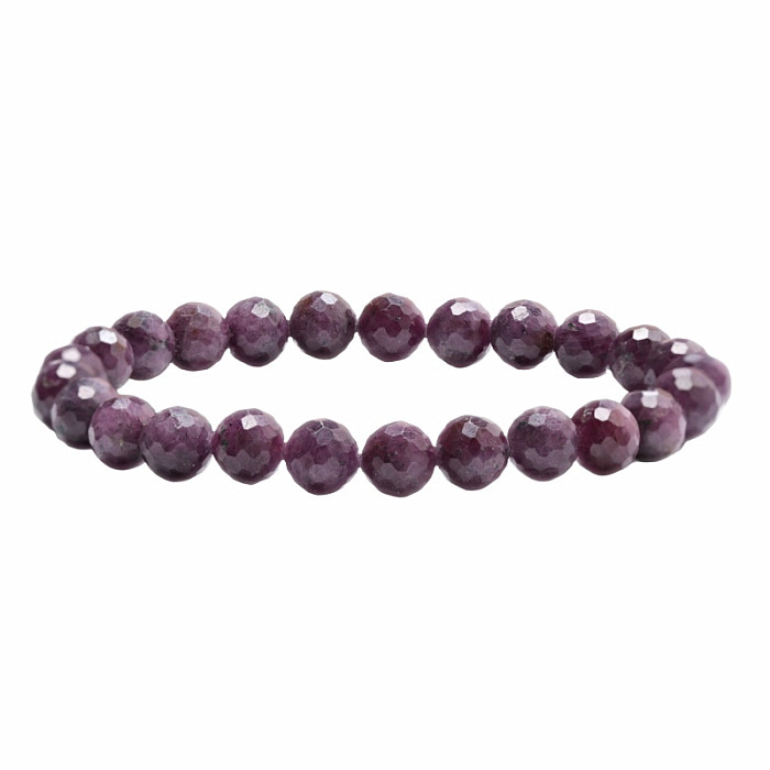 Safír náramek fialový AA kvalita broušené korálky 8 mm - obvod 16 cm až 22 cm