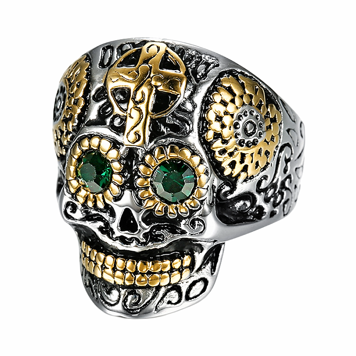 Levně Pánský ocelový prsten Calavera - 64 mm (US 12)
