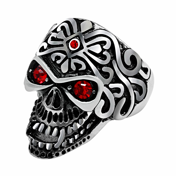Pánský ocelový prsten Lebka - 58 mm