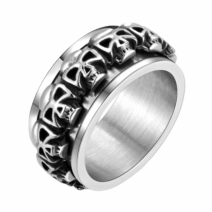 Pánský ocelový prsten Lebky - 66 mm