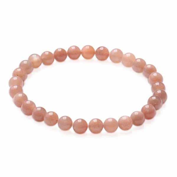 Levně Sluneční kámen náramek z korálků 6 mm - obvod cca 16 až 21 cm
