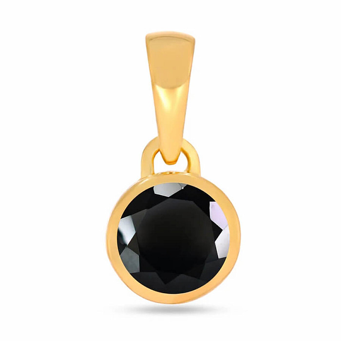 Levně Stříbrný přívěsek pozlacený a černý spinel CB-P708G-BS - 6 mm, 0,5 g