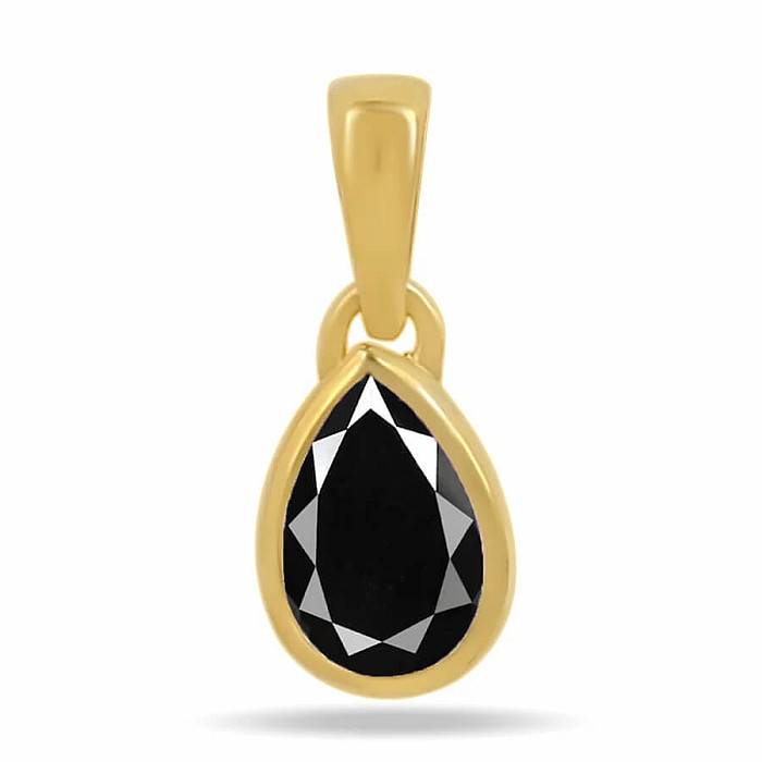 Levně Stříbrný přívěsek pozlacený a černý spinel CB-P710G-BS - 8 mm, 0,6 g