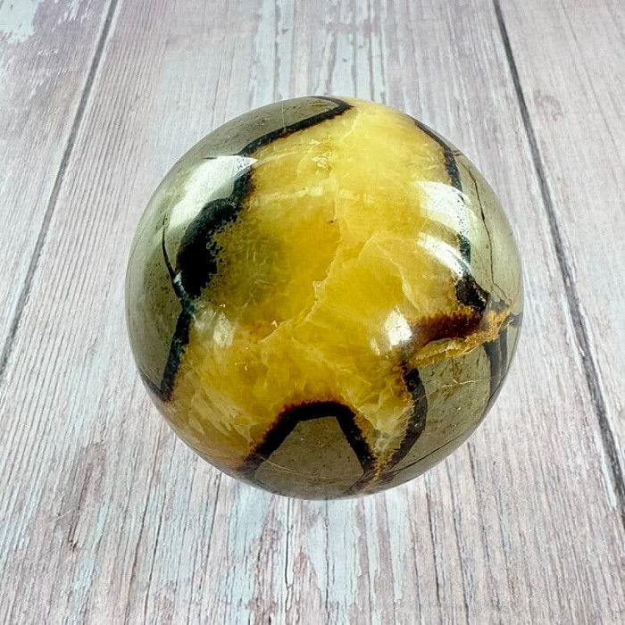 Septárie leštěná koule Madagaskar 32 - cca ø 7,4 cm, 585,3 g