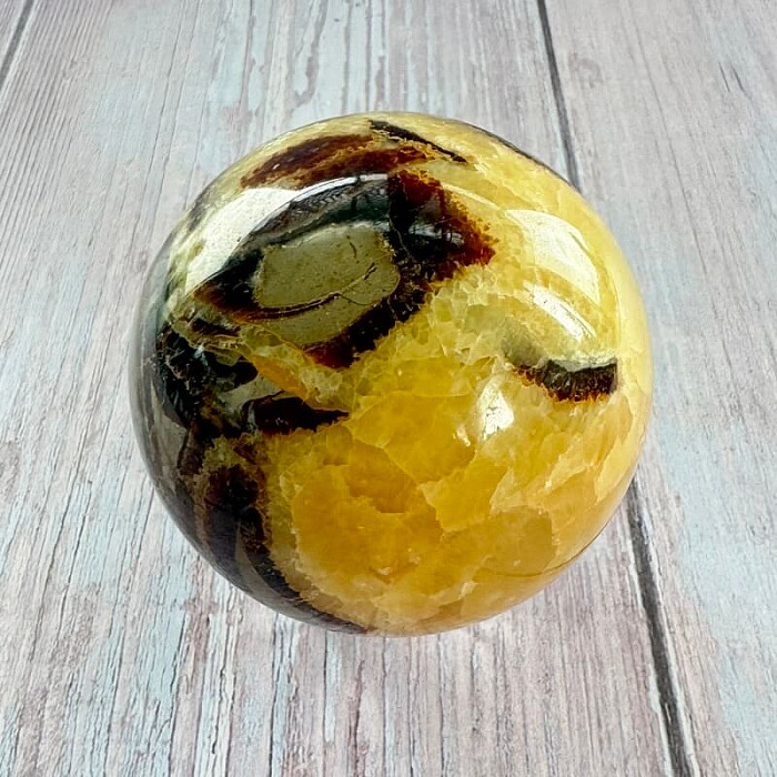 Septárie leštěná koule Madagaskar 36 - cca ø 7,5 cm, 601,4 g