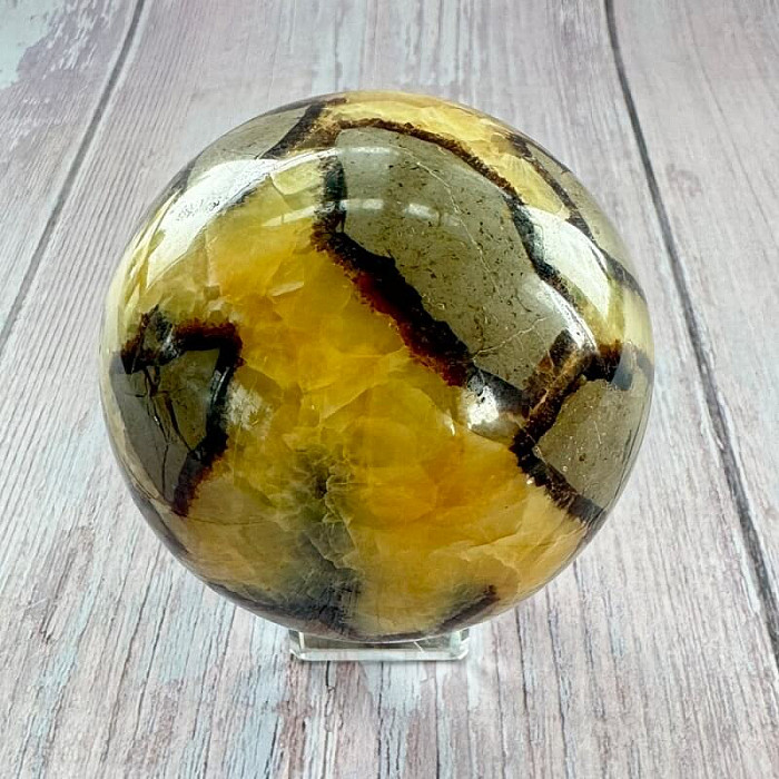 Septárie leštěná koule Madagaskar 38 - cca ø 7,5 cm, 581,2 g