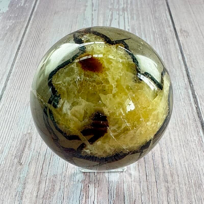 Septárie leštěná koule Madagaskar 39 - cca ø 7,4 cm, 578,3 g