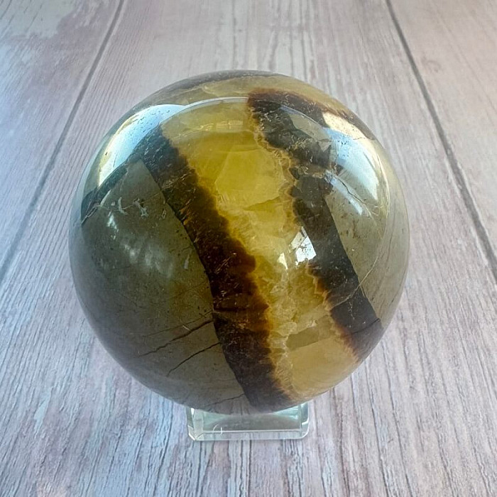 Septárie leštěná koule Madagaskar 43 - cca ø 7,1 cm, 517,9