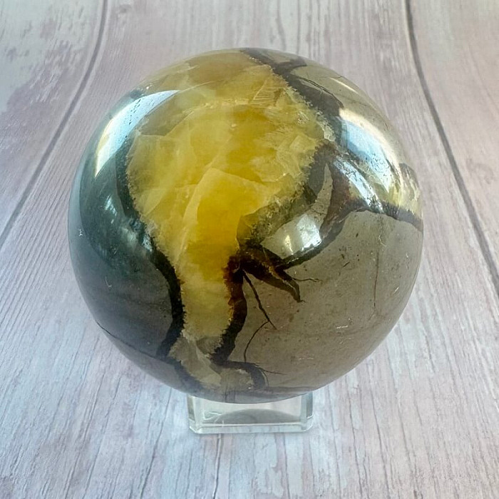 Septárie leštěná koule Madagaskar 45 - cca ø 7,1 cm, 515,9 g