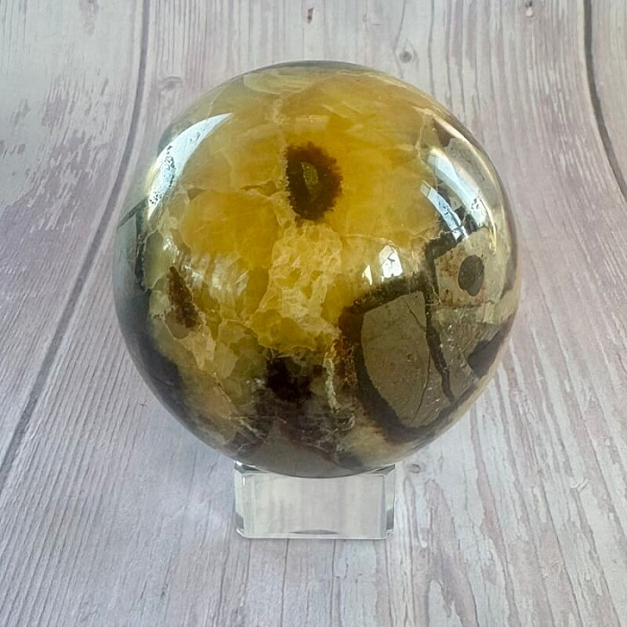 Septárie leštěná koule Madagaskar 47 - cca ø 6,9 cm, 466,2 g