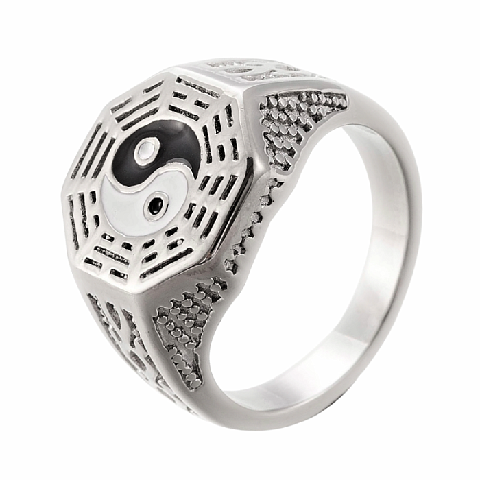 Pánský ocelový prsten Jin a Jang - 64 m