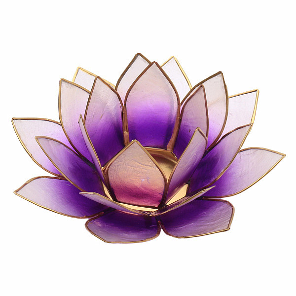 Svícen lotos fialový - cca 13,5 cm