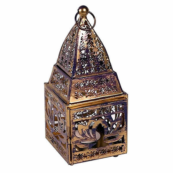 Lampa - kovový svícen Lotos na čajové svíčky - 8x8,5x19 cm