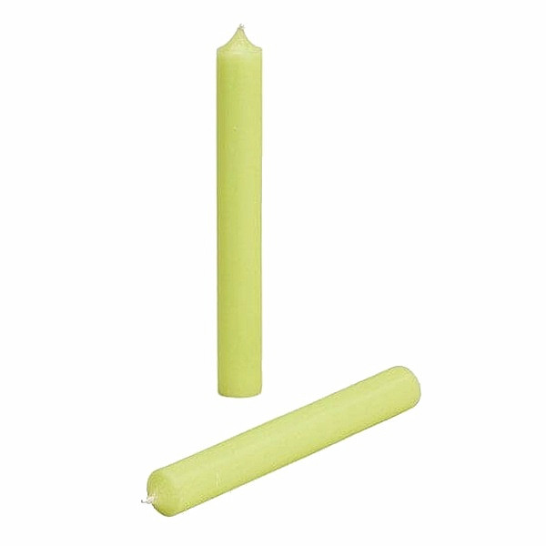 Levně Parafínová stolní svíčka pastelově zelená 18 cm - 18 x 2 cm