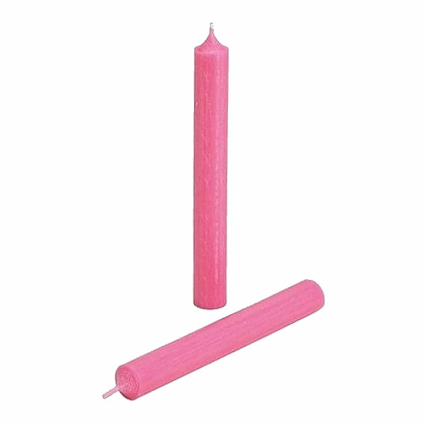 Levně Parafínová stolní svíčka růžová 18 cm - 18 x 2 cm
