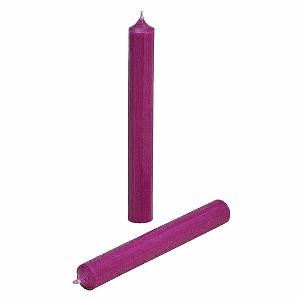 Levně Parafínová stolní svíčka barva lilku 18 cm - 18 x 2 cm