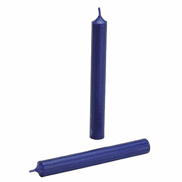 Levně Parafínová stolní svíčka tmavě modrá 18 cm - 18 x 2 cm